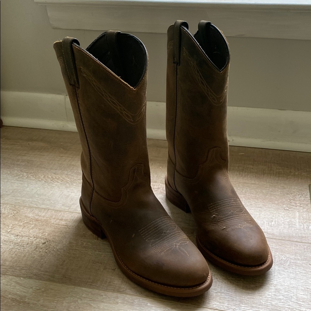 Abilene Men’s Brown Leather Cowboy Boots size 9M